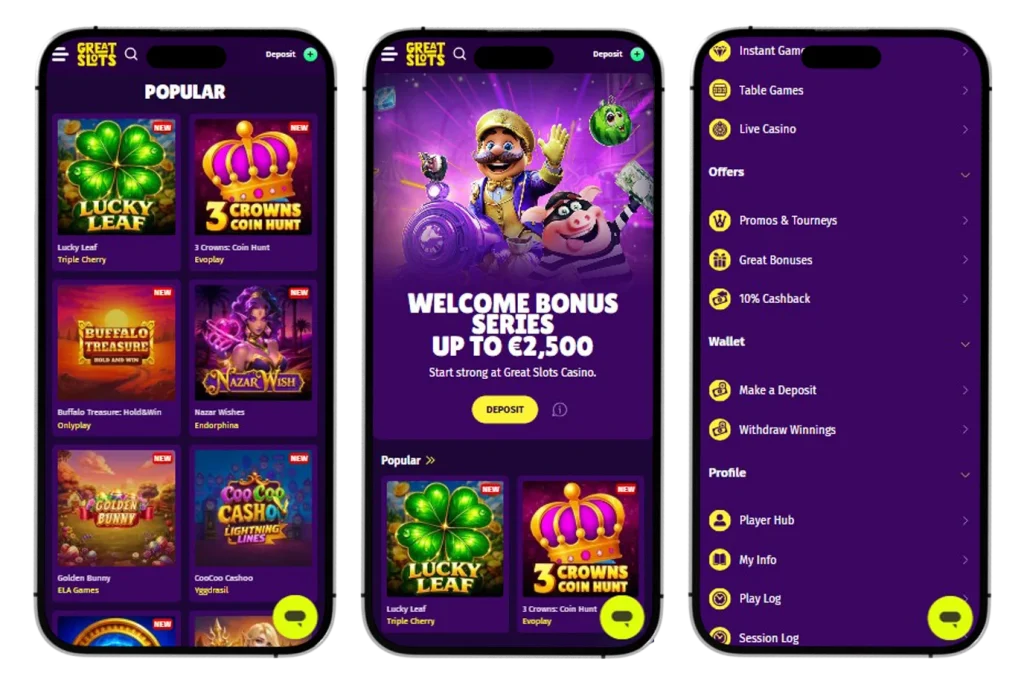 GreatSlots Casino app